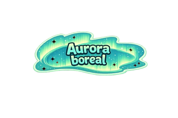 Aurora boreal mágica sobre el bosque de invierno