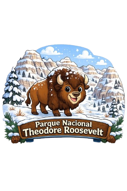 Bisontes en el Parque Nacional Theodore Roosevelt en invierno