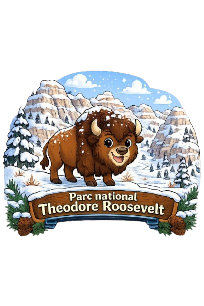 Bisons dans le parc national Theodore Roosevelt en hiver