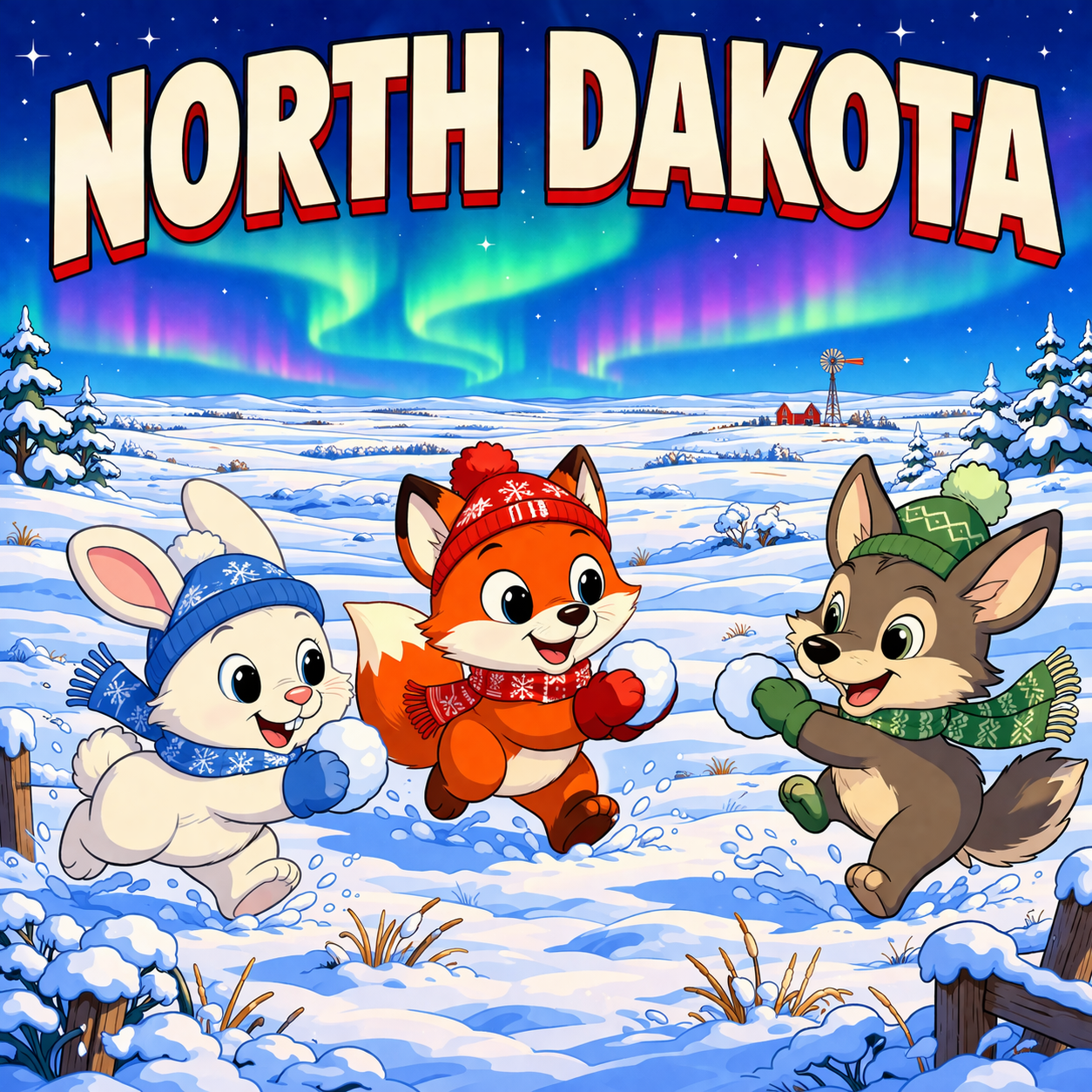 Cute winter animals playing in the snow in North Dakota | Animales de invierno jugando en la nieve en Dakota del Norte | Animaux d’hiver jouant dans la neige dans le Dakota du Nord | حيوانات شتوية لطيفة تلعب في الثلج في نورث داكوتا